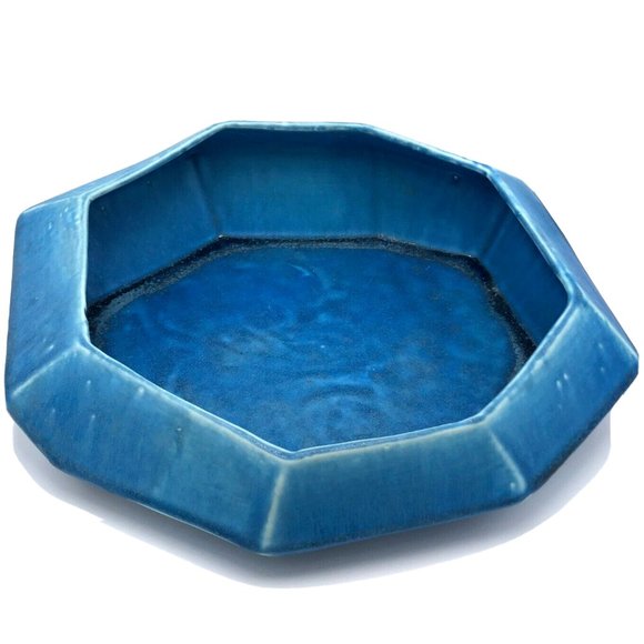 Lauren HB Studio Medium Stoneware Serving Bowl Pottery Slipcast Blue Vessel - Picture 1 of 6